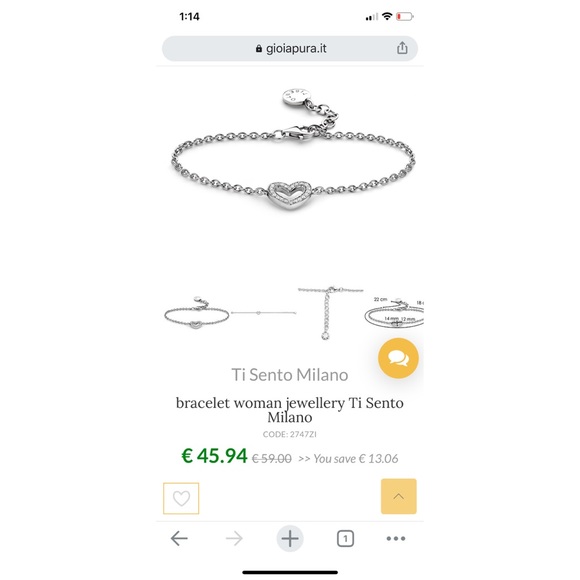 ti sento milano Jewelry - Ti Sento Milano Silver Heart Bracelet from Italy